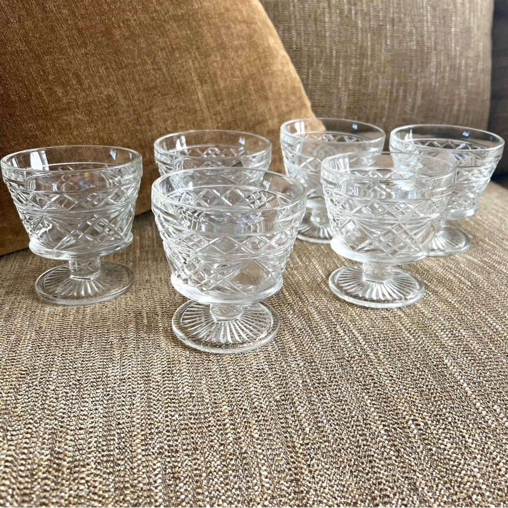 Vintage Hazel Atlas Big Top Peanut butter set of 6  glasses clear color …